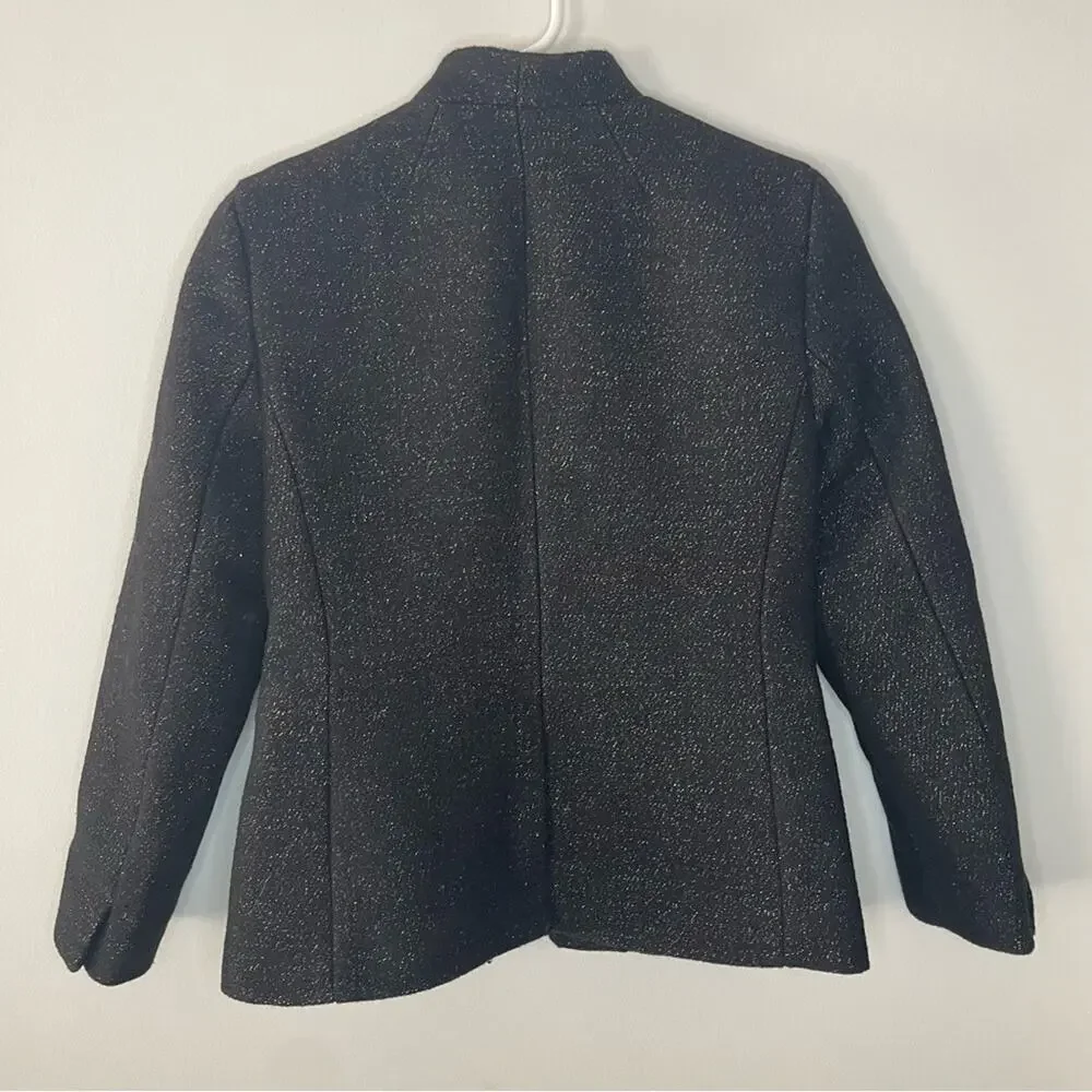 J. Crew Going Out Slim Fit Blazer in Black Tinsel Tweed Size 4